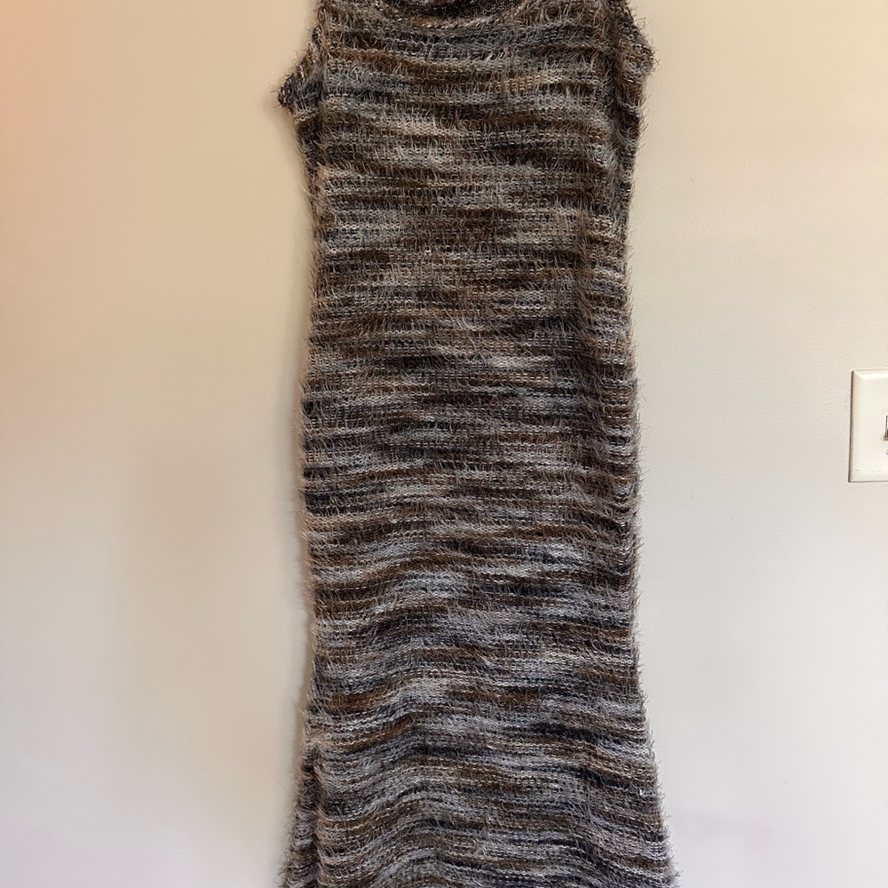 SHEIN Fuzzy Knit Chiqueas dress in Black and Gray